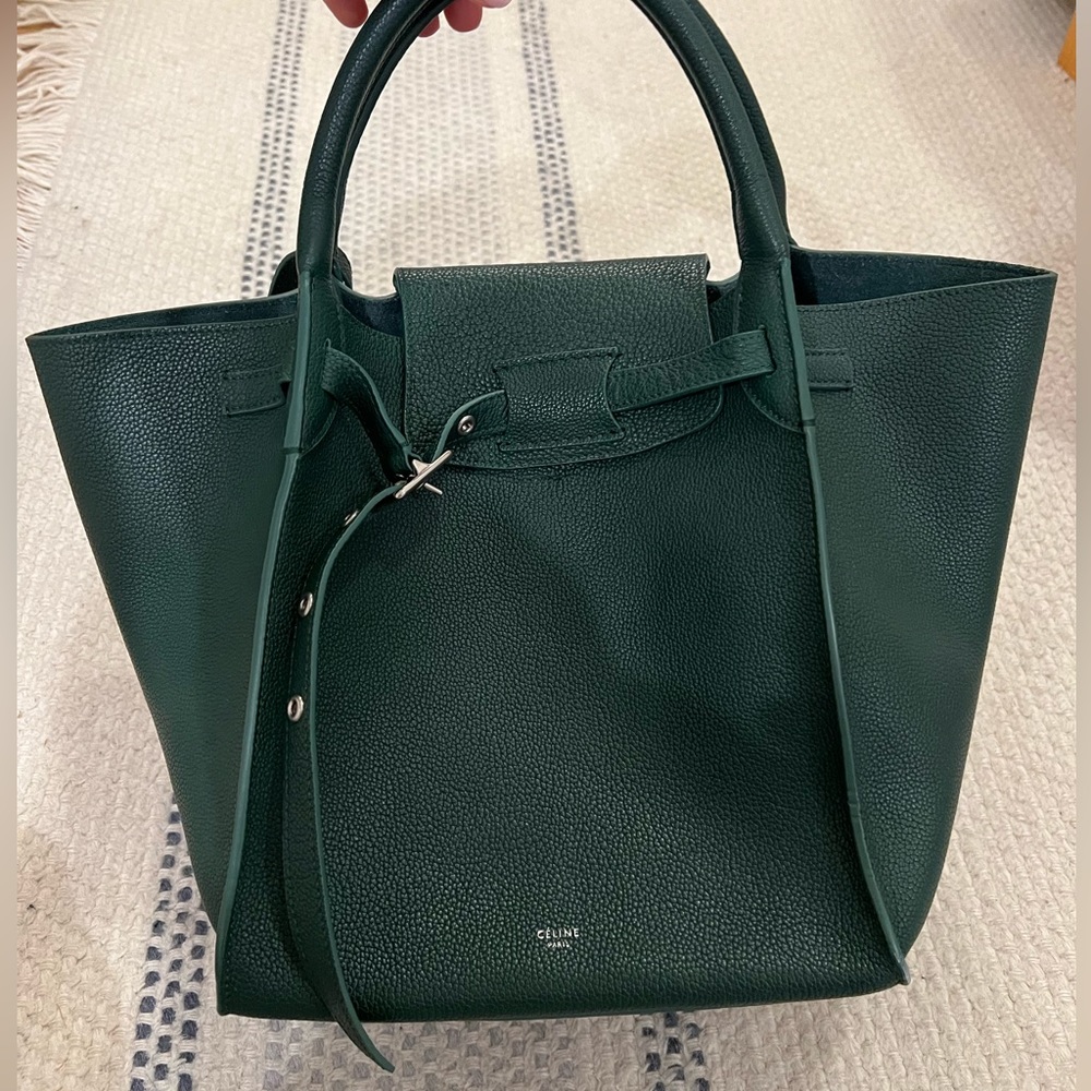 CELINE Big Bag Grained Calfskin Dark Green